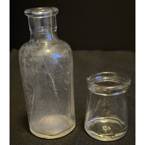 Other - Vintage Hand Blown Medicine Bottle & Individual Creamer Bottle No Lids